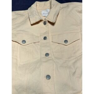 Avec Les Filles  Cream Colored Cropped Denim Jacket  Size 12 $45 new with tags